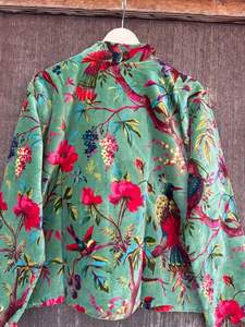 Veste kimono en velours à imprimé oiseaux, robe florale, cadeau pour demoiselle d'honneur - Product Image 5
