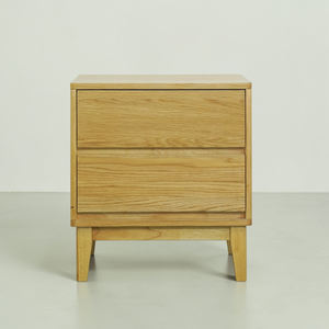 Mesa de Noche de Madera de Caucho Fabricada en Vietnam con 2 Cajones para Dormitorio, Mesita de Noche de Madera OEM/ODM - Product Image 1