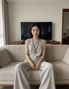 Artículos Populares de Fábrica al por Mayor: Conjunto de <span class=keywords><strong>Pijama</strong></span> de Cáñamo Sólido Personalizado para Mujer, Colección Primavera-Verano - Product Image 4