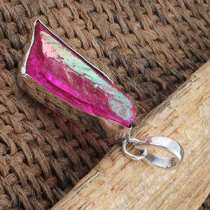Collar de Plata de Ley 925 con Colgante de Druzy Rosa Natural, Cristal de Ágata Brillante, Fabricante de Joyería al por Mayor - Product Image 4