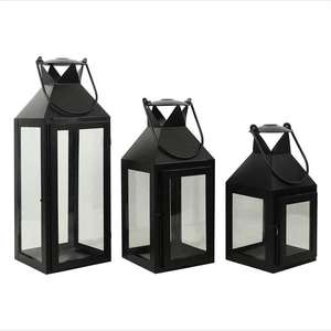 Faroles Portavelas Metálicos Bicolor Gris y Dorado, Decorativos para Hogar y Jardín, para Ramadán y Navidad, con Soportes para Frascos de Madera - Product Image 4