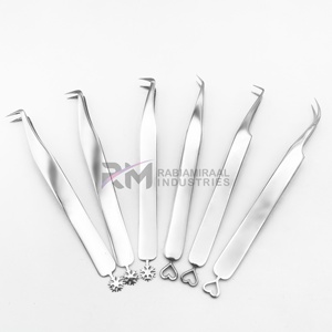 RABIAMIRAAAL INDUSTRIES Pince à épiler en acier inoxydable à pointe de précision, lot de 6, surface lisse, design cœur et fond - Product Image 5