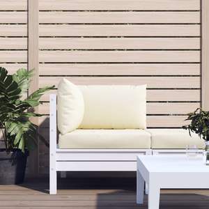 Coussin de palette d'extérieur en tissu Oxford blanc crème moyen (100 % polyester) – Confortable et durable pour terrasse et jardin - Product Image 1
