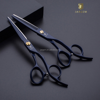 Ciseaux de coiffeur personnalisés de couleur supérieure 6 pouces ensemble de ciseaux à cheveux enduits noirs ensemble de ciseaux à cheveux de haute qualité pour les coiffeurs