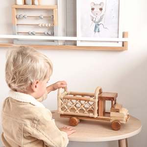 Latest design cute rattan toy trucks for kids role <b>play</b> excellent quality handwoven truck toys - Product Image 6
