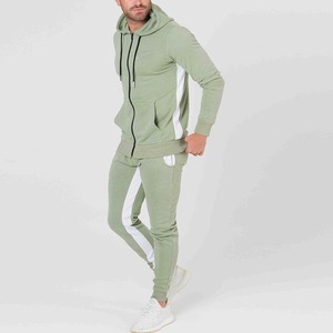 Conjunto Deportivo Verde Sólido para Hombre, Sudadera con Capucha y Cremallera de Manga Larga, Bolsillos Laterales, Ropa Casual Transpirable - Product Image 5