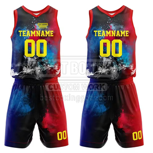 Uniformes de basketball pour hommes sur mesure, faible quantité minimum de commande, dernier design, impression de logo personnalisée. - Product Image 2