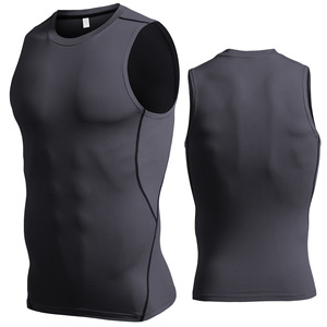 Bangladesh CN Factory Price Men's <b>Compression</b> Tank Top Quick Dry Sleeveless Sports Vest O Neck Muscle Shirt Gym Workout - Product Image 5