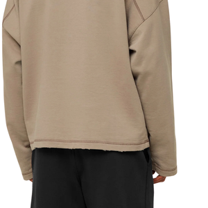 Sweat-shirt à col rond marron surdimensionné pour homme, en molleton épais, coupe décontractée, style streetwear décontracté - Product Image 6