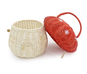 Handmade Rattan Mushroom House <b>Storage</b> <b>Basket</b> with Lid and Carry Handle Woven <b>Toy</b> <b>Basket</b> for Nursery Bedroom and Playroom Decor - Product Image 3