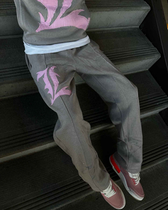 Survêtements personnalisés slim fit avec broderie effet usé pour hommes, ensembles de survêtements avec broderie usée, ensemble jogging évasé, ensemble deux pièces avec sweat à capuche - Product Image 4