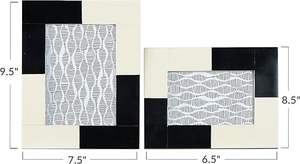 Lot de 2 cadres photo en métal argenté 5x7 personnalisables pour la décoration intérieure, avec cadres photo en résine Main + Mesa - Product Image 6