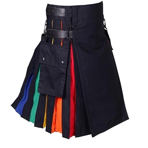 Produits phares Toutes couleurs 2026 Nouveaux kilts utilitaires écossais modernes noirs pour hommes et femmes avec kilts/ Kilt écossais - Product Image 2