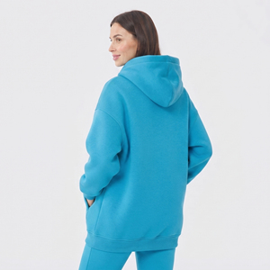 Drop Shoulder Maternity Hoodie Women Pregnancy <b>Zipper</b> Oversized Maternity Hoodies Ladies 550gsm Fleece Cotton Maternity Hooded - Product Image 2