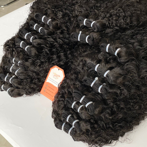 Weft <b>Hair</b> Bundles Burmese Curly Super Double Drawn 100% Remy Virgin Human <b>Hair</b> Wholesale Price - Product Image 3