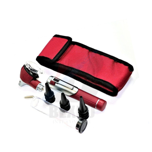Otoscope LED de diagnostic ORL de qualité supérieure pour étudiants et usage domestique, format de poche, couleur bordeaux, avec forceps auriculaire et nasal Alligator inclus - Product Image 5