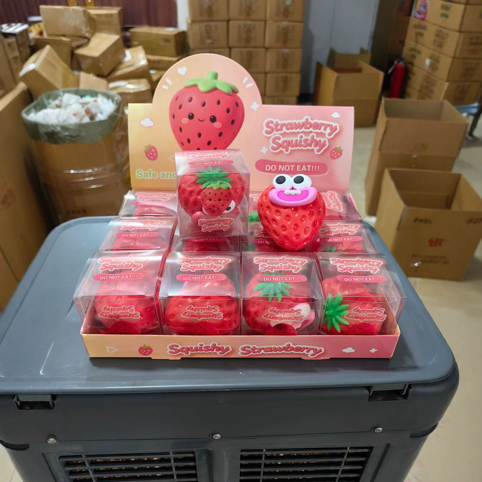 Wholesale Strawberry Shaped Slow-Rising Fidget Squishy Toy Facial ...