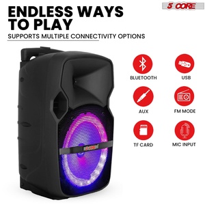 Karaoke Party <b>Speaker</b> 400W for <b>Bluetooth</b> Rechargeable Outdoor PA DJ System with 2 Wireless Mics - Product Image 6