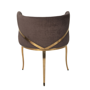 Chaise de salle à manger moderne capitonnée en velours écologique imperméable avec pieds en métal durables et coussin en fer au design d'appoint pour hôtels et appartements - Product Image 3