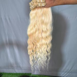 Extensions de cheveux synthétiques tressés au crochet, ondulations profondes, blond ombré, résistantes à la chaleur, effet vague d'eau, en vrac - Product Image 5