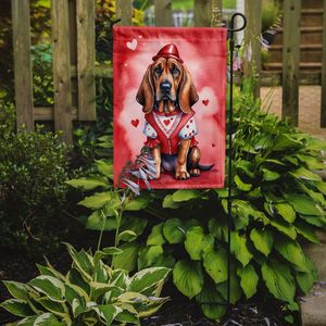 Multicolor Bloodhound My Valentine Garden Flag Bannière décorative de boîte aux lettres et de patio pour la cour et la pelouse Artwork Flower Beds Size Banner - Product Image 2