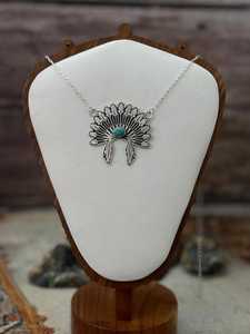 Kingman Turquoise <b>Necklace</b> Handmade Sterling Silver Artisan Boho Southwestern <b>Statement</b> Jewelry Third Party Certified Link Chain - Product Image 1