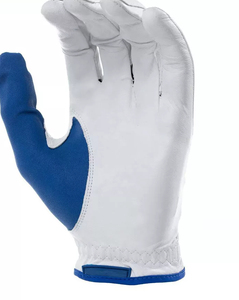 Guante de golf verde y blanco de cuero genuino para mano derecha, transpirable, con cierre de velcro, guante deportivo unisex. - Product Image 5