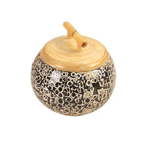 Luxury Natural <b>Bamboo</b> Jar with Mother of Pearl Handmade Inlaid Decoration Storage <b>Container</b> for Home Kitchen Display and Use - Product Image 2
