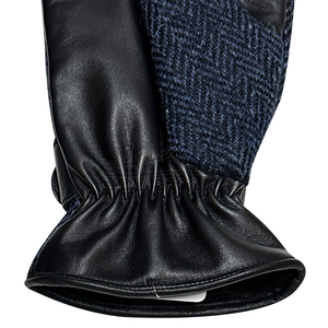 Blue Wool Tweed <b>Gloves</b> Wholesale Full Finger Sheepskin Leather Adjustable Strap Casual Style Classic <b>Mens</b> Winter Fashion <b>Gloves</b> - Product Image 3