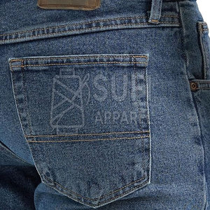 Jeans Clásicos de Hombre de Cintura Media y Pierna Recta, Tela 100% Algodón Resistente, Estilo Tradicional de Cinco Bolsillos para Uso Diario Informal - Product Image 5
