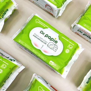 Lingettes humides pour bébé en coton non parfumées pour le soin des érythèmes fessiers, nettoyage doux de la zone des couches, protection apaisante, hydratante, sans alcool - Product Image 6