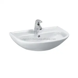 Lavabo de pedestal de inodoro de cerámica de forma cuadrada más vendido y lavabo de baño de lavado a mano para lavabo de Arte de comedor