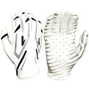 American Football Gloves Leather Full Finger with Adjustable Wrist Strap & <b>Hook</b> Loop Closure Non-Slip Support for Training <b>Game</b> - Product Image 3