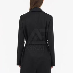 Manteau long ajusté pour femme, élégant et professionnel, vêtement d'extérieur chaud et tendance pour l'hiver, fournisseur en gros, style décontracté - Product Image 4