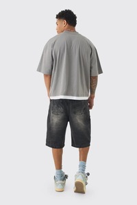Camiseta Oversize de Algodón Pesado para Hombre, Estilo Urbano Holgado con Hombros Caídos, Moda de Verano - Product Image 3