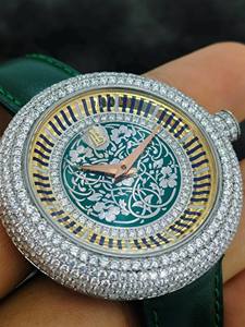 Reloj con Diamantes Cultivados en Laboratorio para Mujer |   Reloj de Lujo con Incrustaciones de Diamantes |   Esfera Verde con Cristal de Zafiro |   Regalo para Ella - Product Image 5