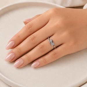 Three Stone Trilogy Ring 0.28ct Round Brilliant Cut 10k 14k 18k Solid Gold Anniversary Luxury Bridal Wedding Ring for Women - Product Image 3