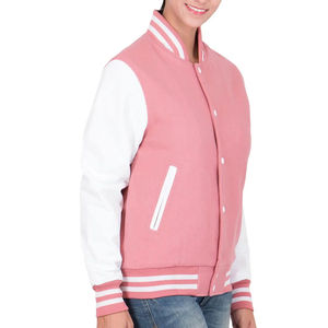 Veste universitaire grise pour homme avec manches blanches, style HIGH STREET, coupe-vent, vêtement d'hiver, en laine et polyester, fermeture éclair - Product Image 2