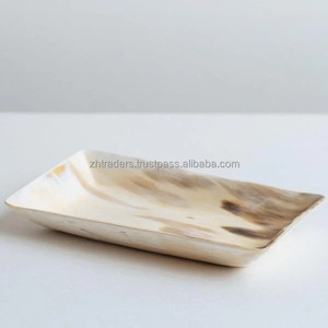 เครื่องใช้บนโต๊ะอาหารตกแต่งสำหรับบ้านโรงแรมร้านอาหารจากอินเดียถาดเสิร์ฟผลไม้แห้งเขาควายธรรมชาติ100% เป็นมิตรกับสิ่งแวดล้อม - Product Image 1