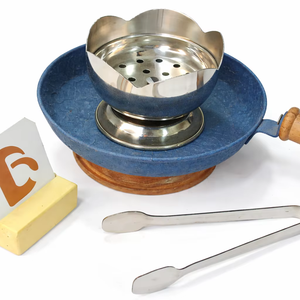 Brûleur à Bakhoor en acier inoxydable de qualité supérieure Bela Artisan avec poignée en bois d'acacia |   Ensemble d'encensoirs indiens résistants à la chaleur |   Oud - Product Image 1