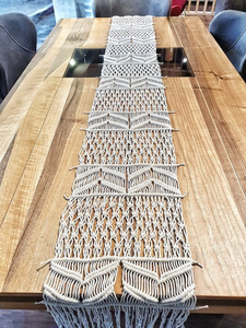 Wholesale Pure Handmade Wedding Woven Macrame Luxury Cotton Tassels Decoration <b>Table</b> <b>Runners</b> for <b>Table</b> Decor 14 X 78 inches - Product Image 4