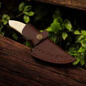 Couteau de chasse à lame fixe en acier Damas, couteau à dépecer avec manche en os, produit professionnel Palace LLC OEM, nouvelle arrivée OEM - Product Image 6