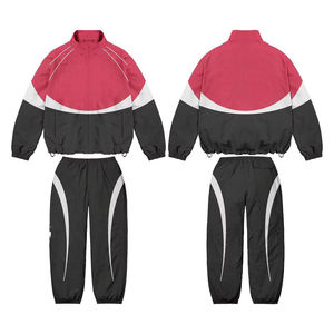 Custom Kids Tracksuit Set Color Blocking Sporty <b>Jacket</b> Joggers Full Sleeve Zipper <b>Fly</b> Breathable Polyester Autumn Wear - Product Image 2