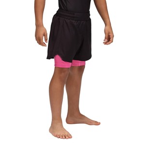 Pantalones Cortos Deportivos Elegantes para Niños, para Artes Marciales Mixtas, Color Negro y Rosa, Capa Interior de Secado Rápido, Corte Regular, Ropa para Artes Marciales Infantiles - Product Image 3