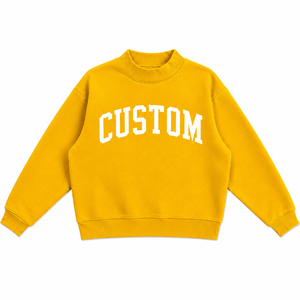เสื้อสเวตเชิ้ตเด็กแบบสวมใส่สบายสำหรับฤดูหนาว/ฤดูใบไม้ร่วง ผลิตจากผ้าถักที่เป็นมิตรกับสิ่งแวดล้อม ดีไซน์คอเต่าแบบปล่อยไหล่ ขนาดและแบบสามารถปรับแต่งได้ - Product Image 1
