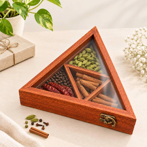 Boîte à épices en bois faite à la main, écologique, compatible lave-vaisselle, 12 compartiments, moderne, simple, Masala Dabba - Product Image 6
