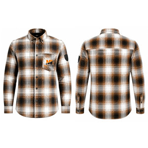 Chemises en flanelle décontractées pour hommes, respirantes, écologiques, à motif floral, effet vieilli, col montant, 100% fibre de bambou, manches longues, 220g - Product Image 1