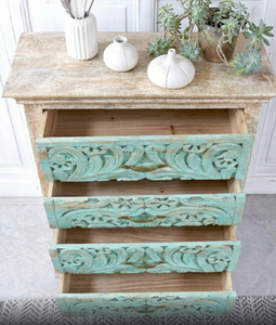 Cómoda Tradicional de Madera de Mango Maciza con Cajones, Altura Ajustable, Diseño Modular, Gran Capacidad, Ahorro de Espacio, Mueble para Sala de Estar - Product Image 4