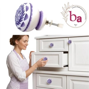 Modern Etched Flower Resin Eco-Friendly Dresser Cabinet Knobs <b>Pull</b> Handle Handicraft Kitchen Bedroom <b>Bathroom</b> Wardrobe Living - Product Image 4
