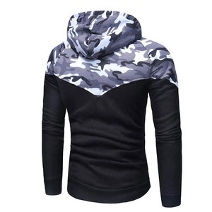 OEM Men's Fleece Camouflaged Color Panel <b>Zip</b>-Up Tracksuit Fashion Streetwear Men's Casual Sportswear Tracksuit Set - Product Image 4